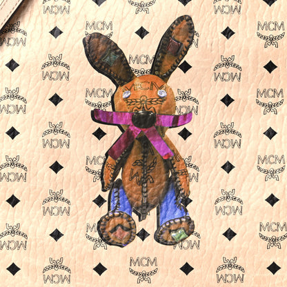 MCM Metallic Visetos Medium Punk Rabbit Crossbody Pouch Beige 8 of 12