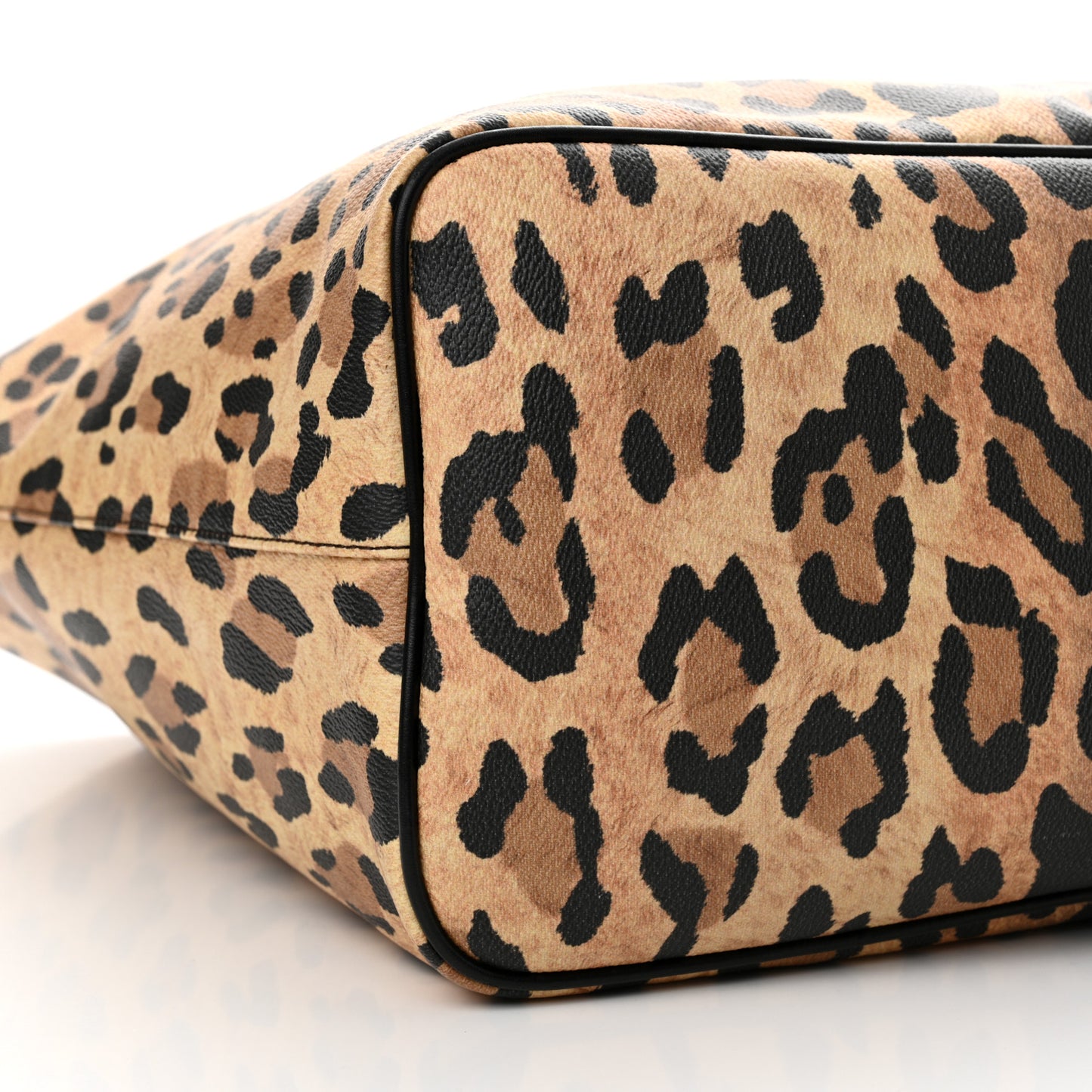Textured Coated Canvas Leopard Print Large Antigona Tote