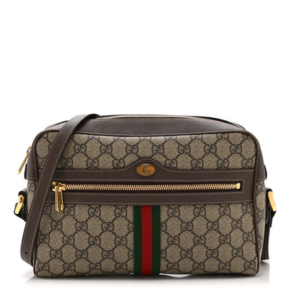 Gucci GG Supreme Monogram Web Small Ophidia Shoulder Bag Brown 1 of 11