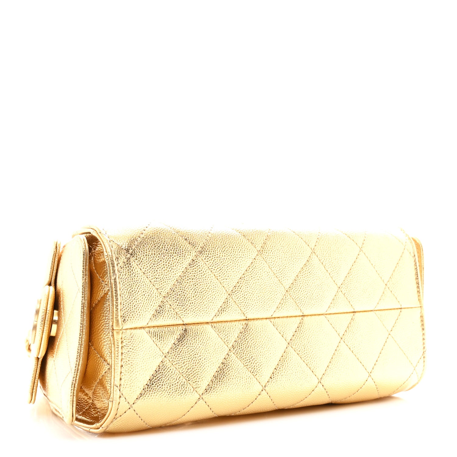 Chanel Metallic Caviar Quilted Mini Chanel 25 Handbag Gold 1795267