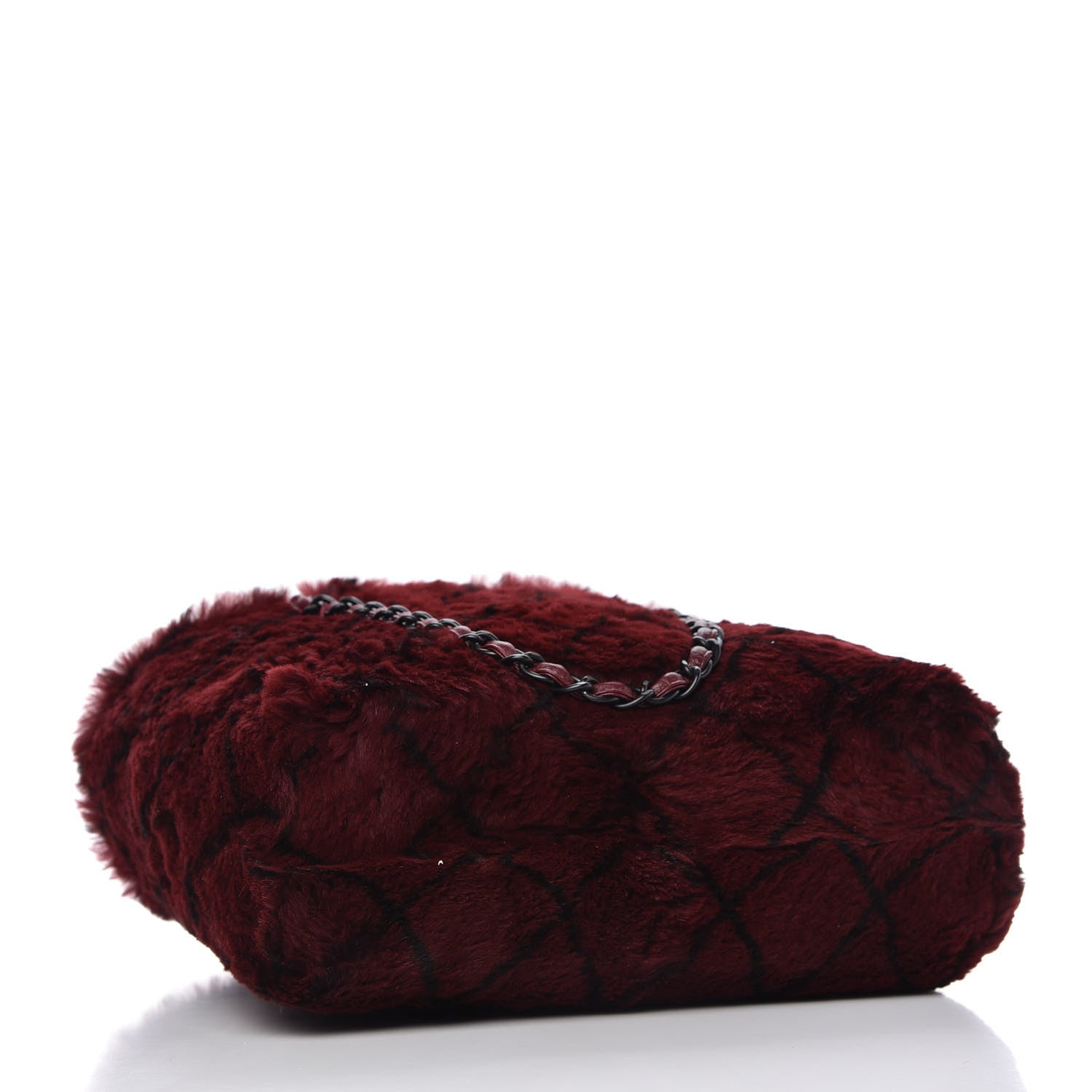 Chanel Lapin Fur Quilt Pattern Tote Red 4 of 11