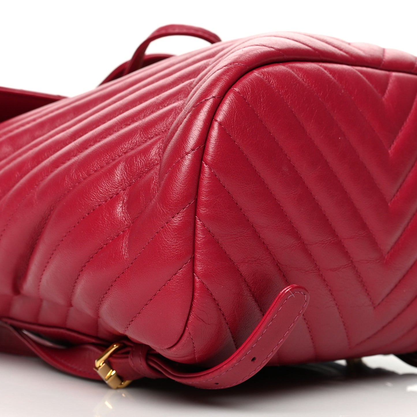 Calfskin Chevron Quilted Small Urban Spirit Backpack Dark Pink