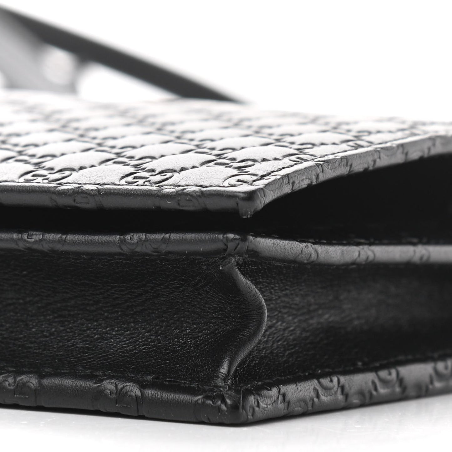 Microguccissima Crossbody Wallet Black