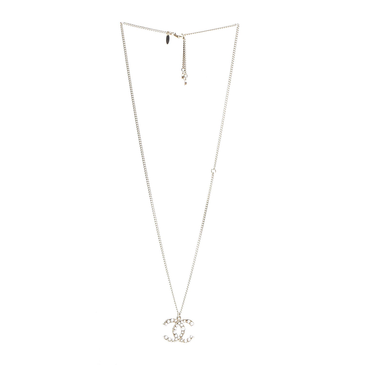 Chanel Pearl CC Pendant Necklace Gold 3 of 8