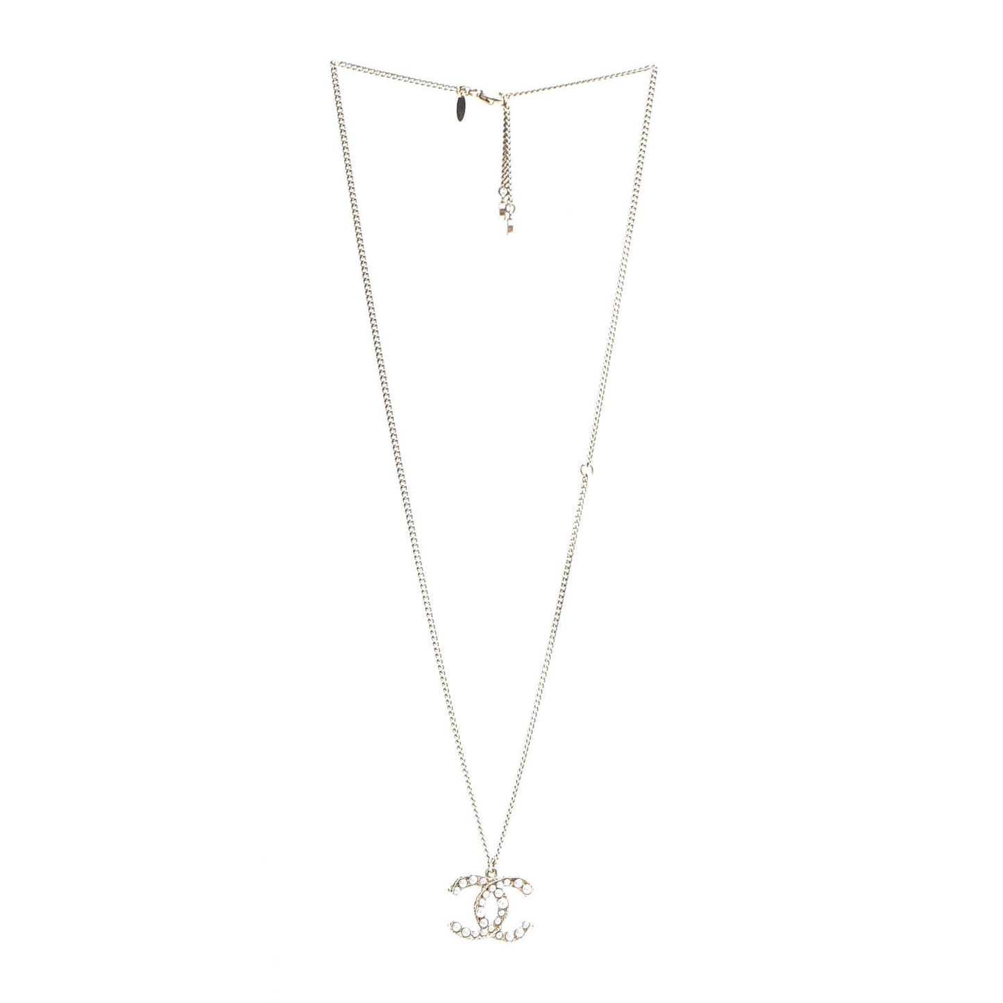 Pearl CC Pendant Necklace Gold