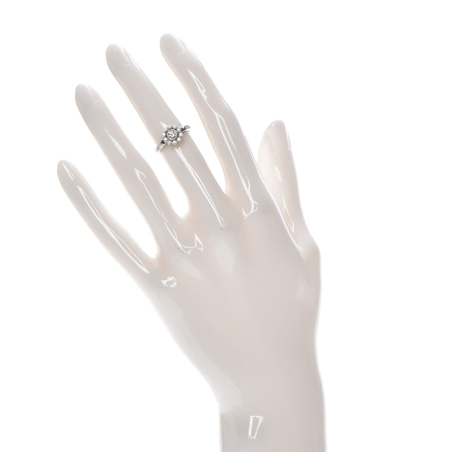 Platinum Diamond Flower Ring 4.5