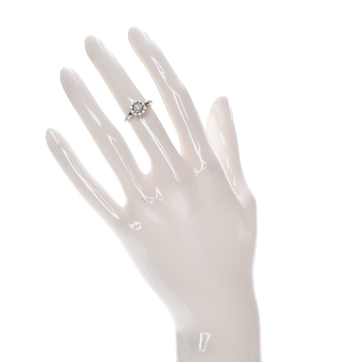 Tiffany Platinum Diamond Flower Ring 4.5 2 of 5