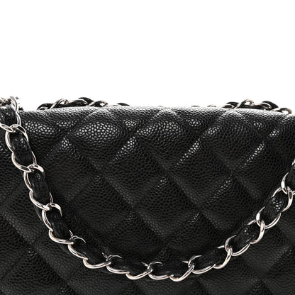 Chanel Caviar Quilted Jumbo Single Flap Black 7 of 9