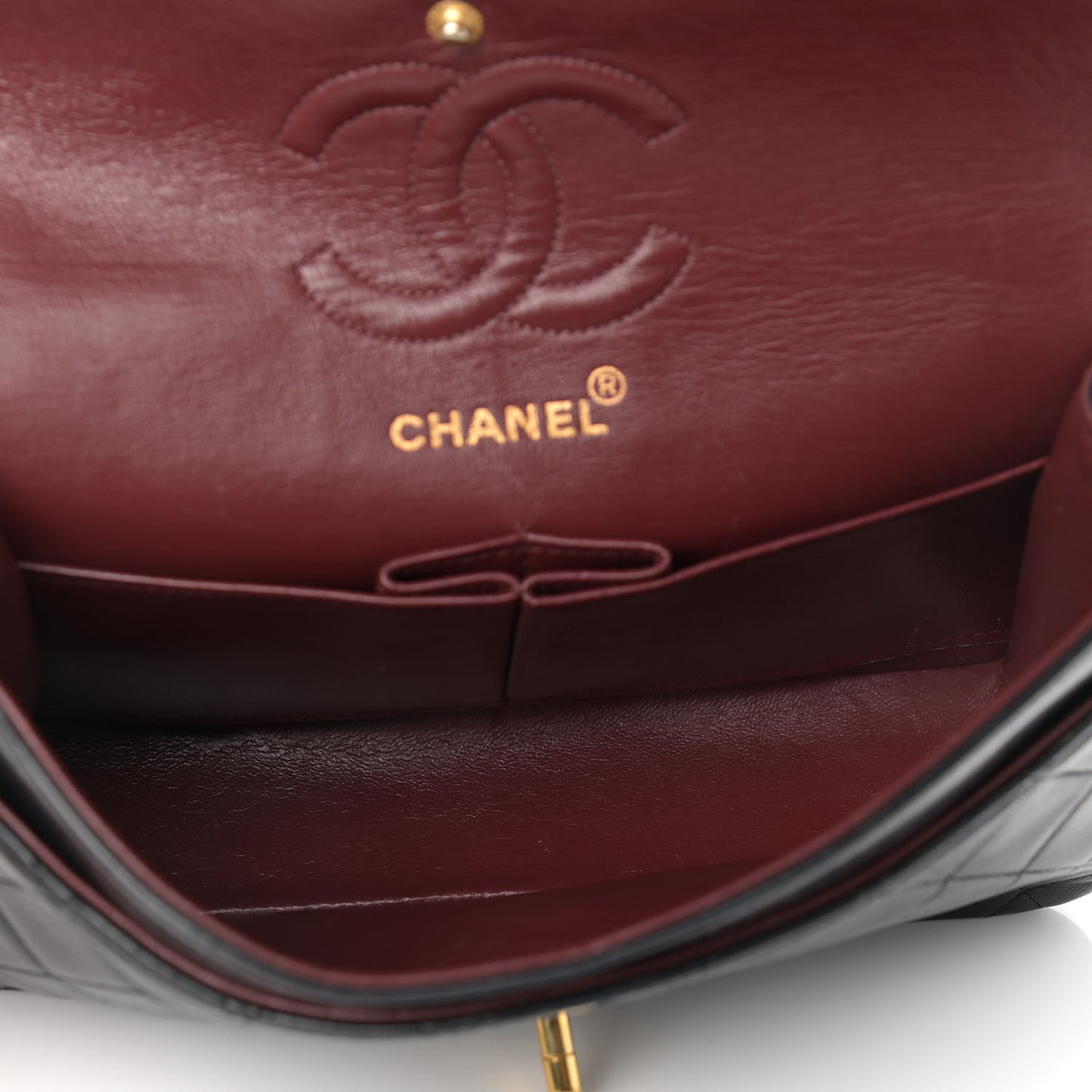 Lambskin Quilted Small Double Flap Black