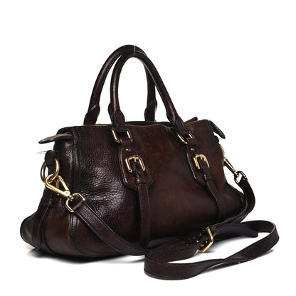 Prada Cervo Antik Dome Satchel Cacao 3 of 8
