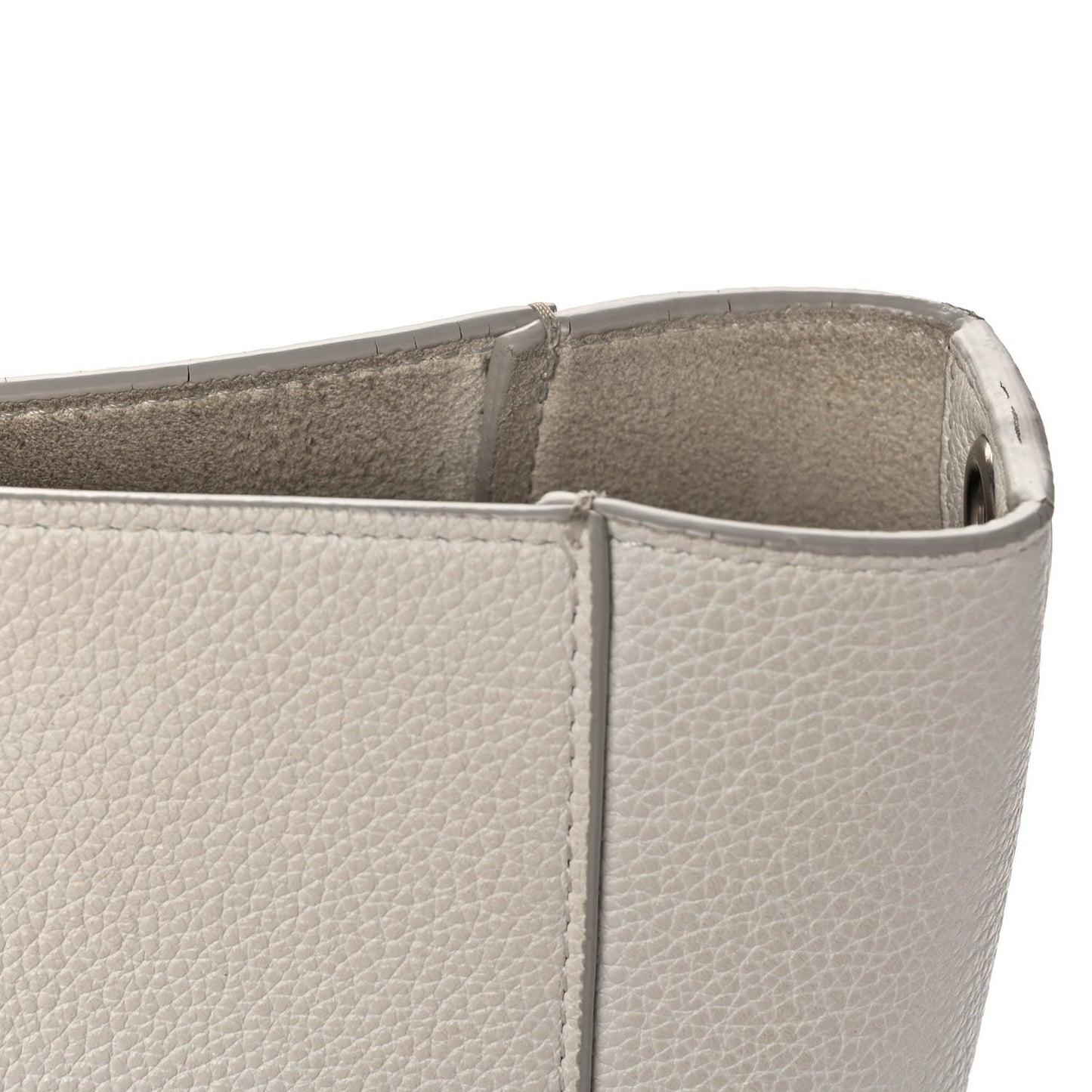Soft Grained Calfskin Small Sangle Bucket Bag White