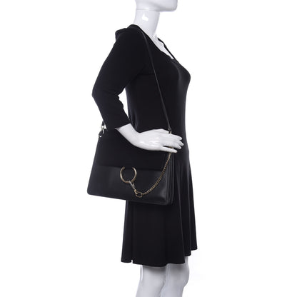 Chloe Suede Calfskin Medium Faye Shoulder Bag Black 2 of 9