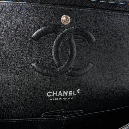 Chanel Caviar Chevron Quilted Medium Double Flap Black 6 of 11