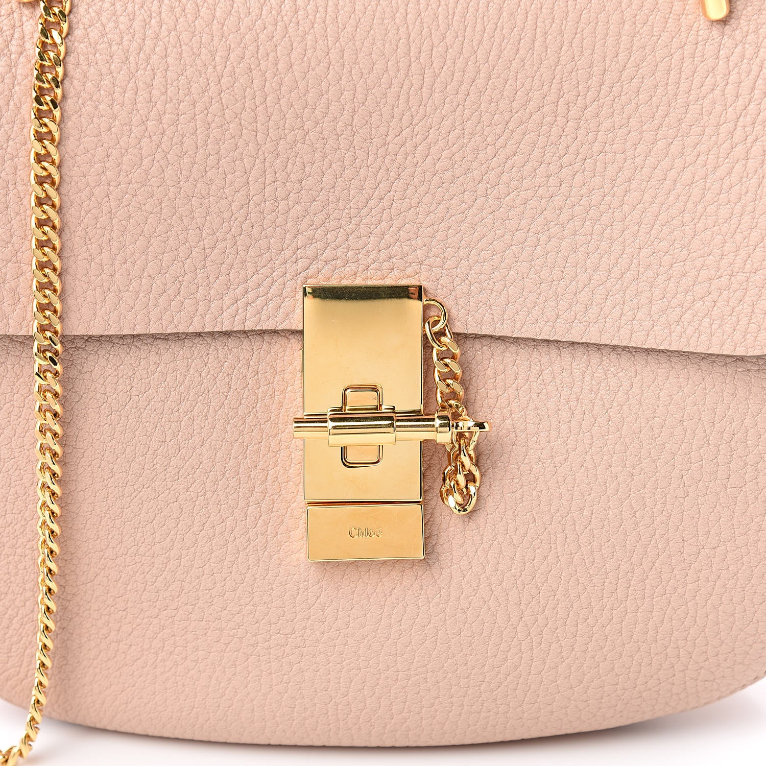 Chloe Grained Lambskin Drew Shoulder Bag Cement Pink 10 of 10