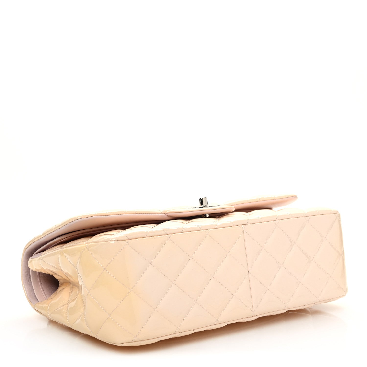Chanel Patent Quilted Jumbo Double Flap Light Pink 4 of 11