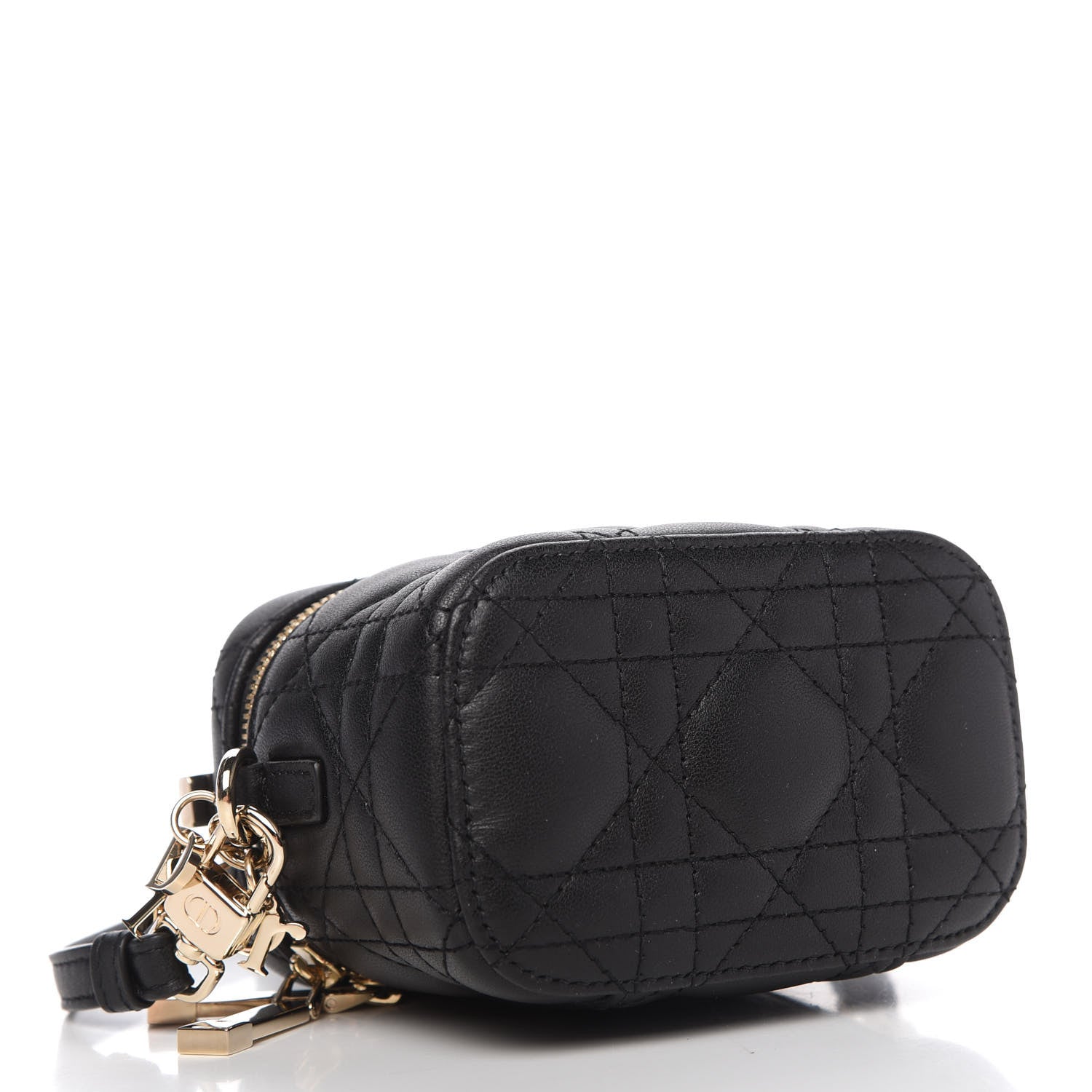 Christian Dior Lambskin Cannage Micro Lady Dior Vanity Case Black 4 of 9