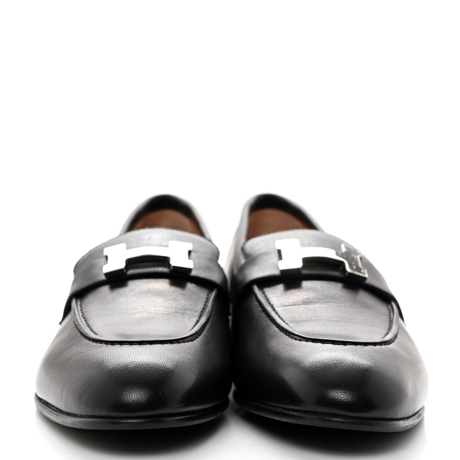 Hermes Goatskin Womens Paris Loafers 39 Black 2 of 8