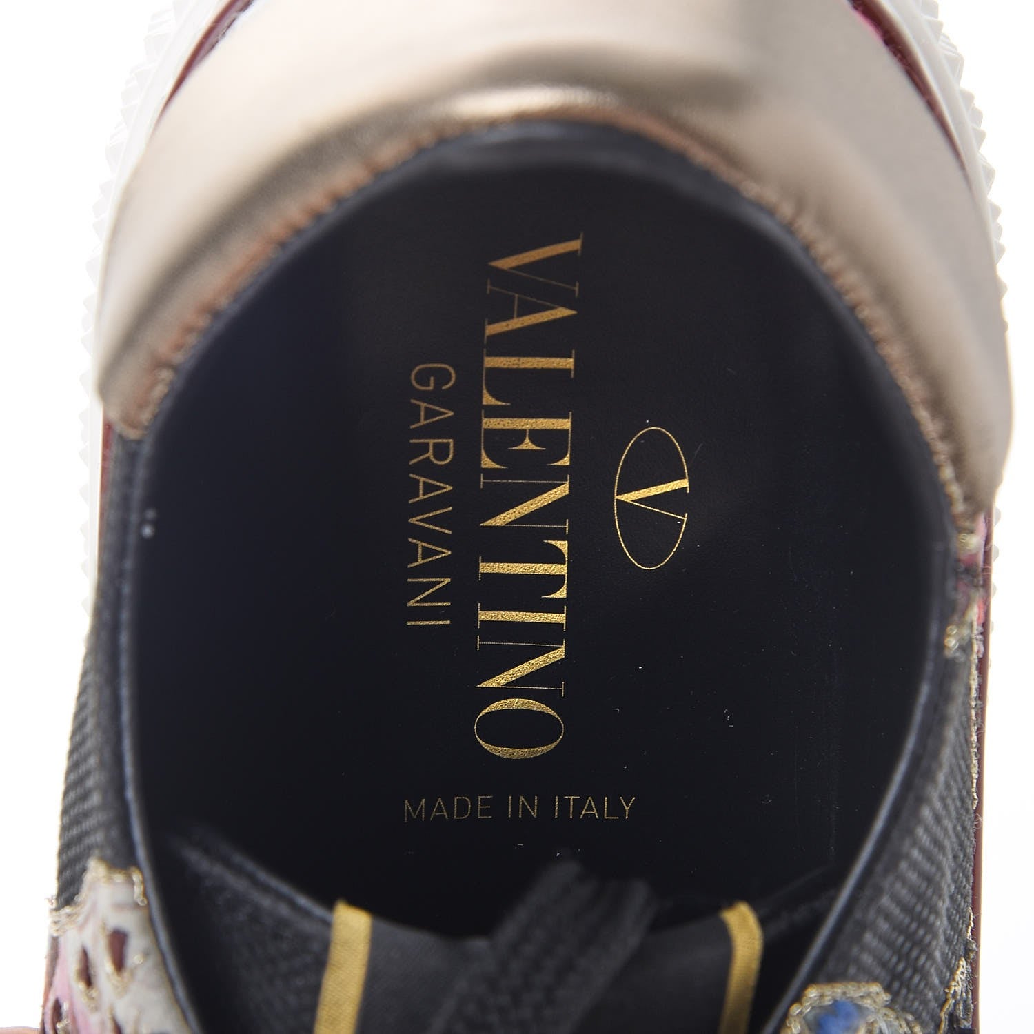 Valentino Garavani Canvas Embroidered Womens Low Sneakers 39 Black Multicolor 7 of 10