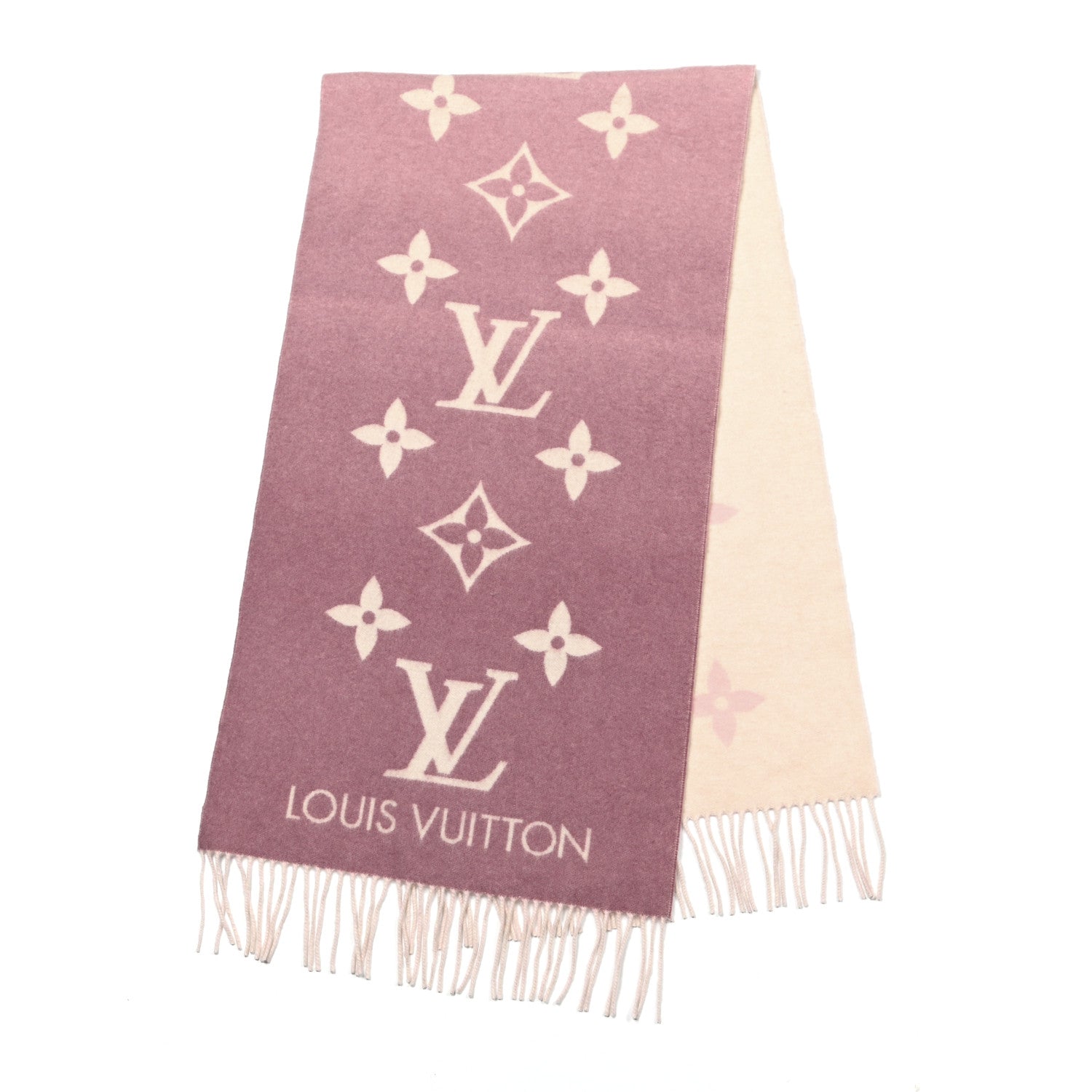 Louis Vuitton Cashmere Monogram Gradient Reykjavik Scarf Light Pink 2 of 5