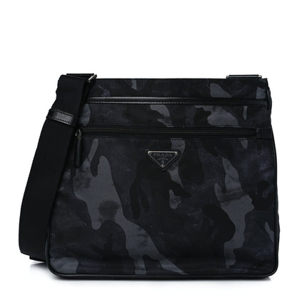 Prada Tessuto Nylon Camouflage Flat Messenger Fumo 1 of 10