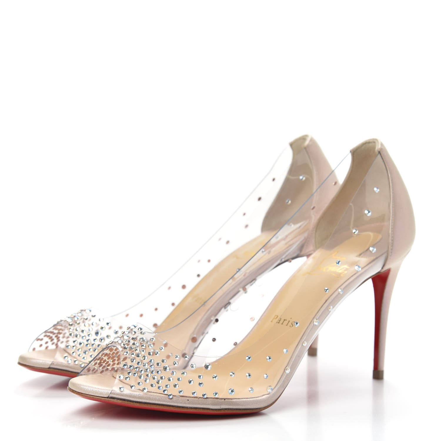 Christian Louboutin PVC Nappa Sucre Glace 85 Pumps 39.5 Nude 3 of 9