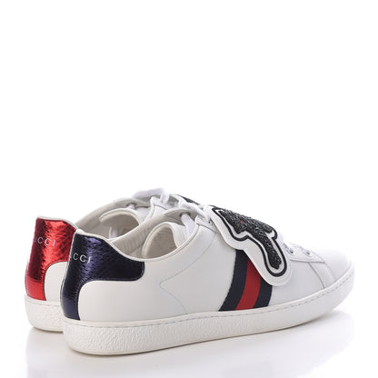 Gucci Calfskin Ayers Crystal Panther Embroidered Womens Ace Sneakers 41 4 of 8