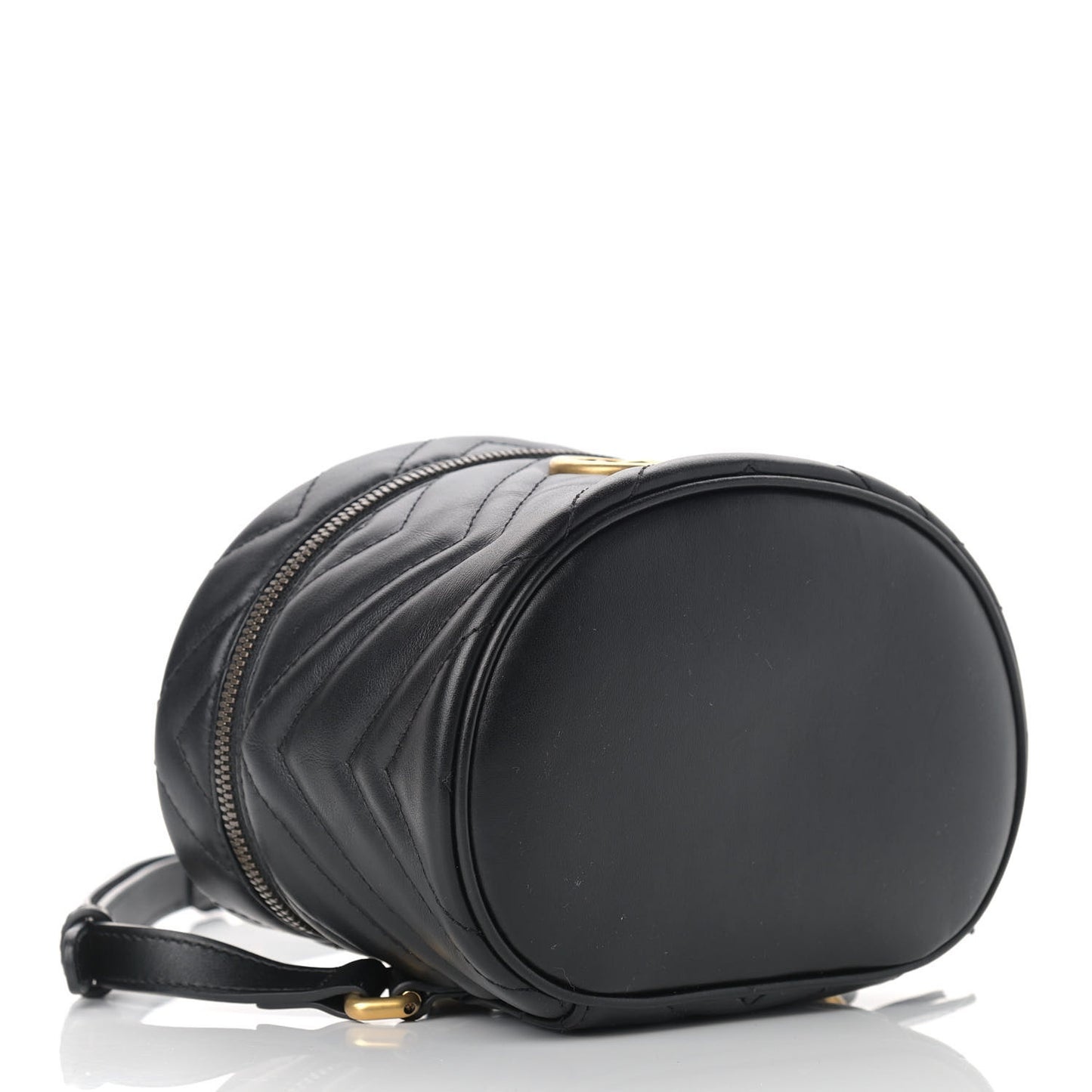 Calfskin Matelasse Mini GG Marmont Round Backpack Black
