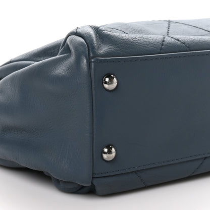 Chanel Washed Calfskin Quilted Hamptons Flap Bag Blue 8 of 9