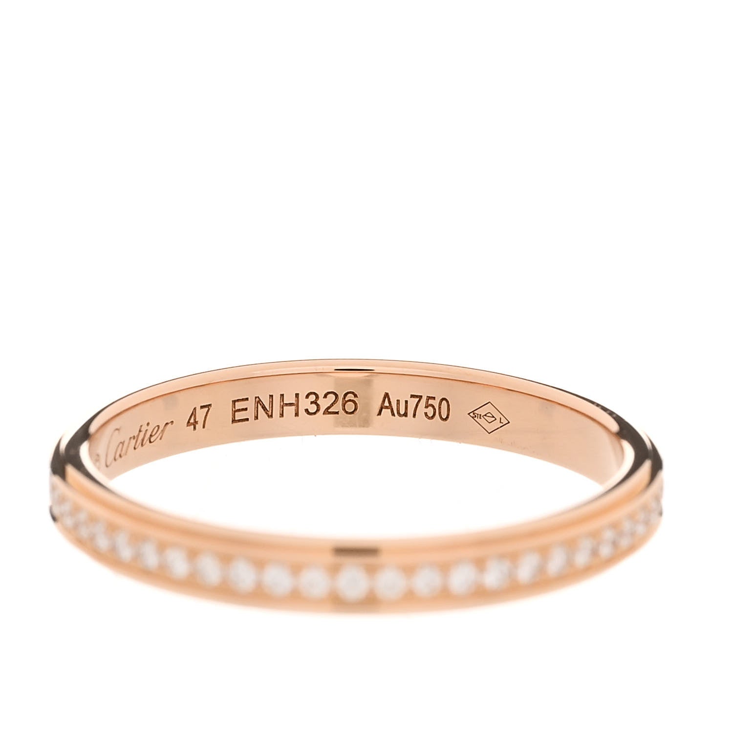 Cartier 18K Pink Gold Diamond 2.3mm D'Amour Wedding Band Ring 47 4 5 of 5