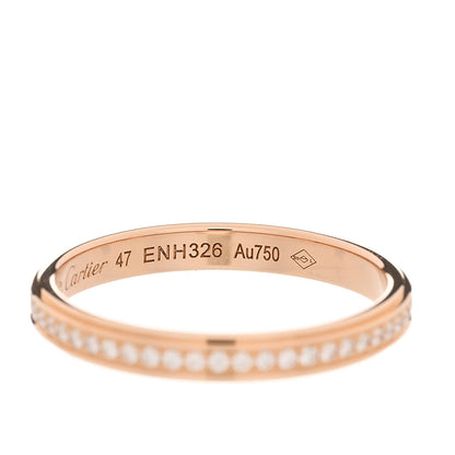 Cartier 18K Pink Gold Diamond 2.3mm D'Amour Wedding Band Ring 47 4 5 of 5