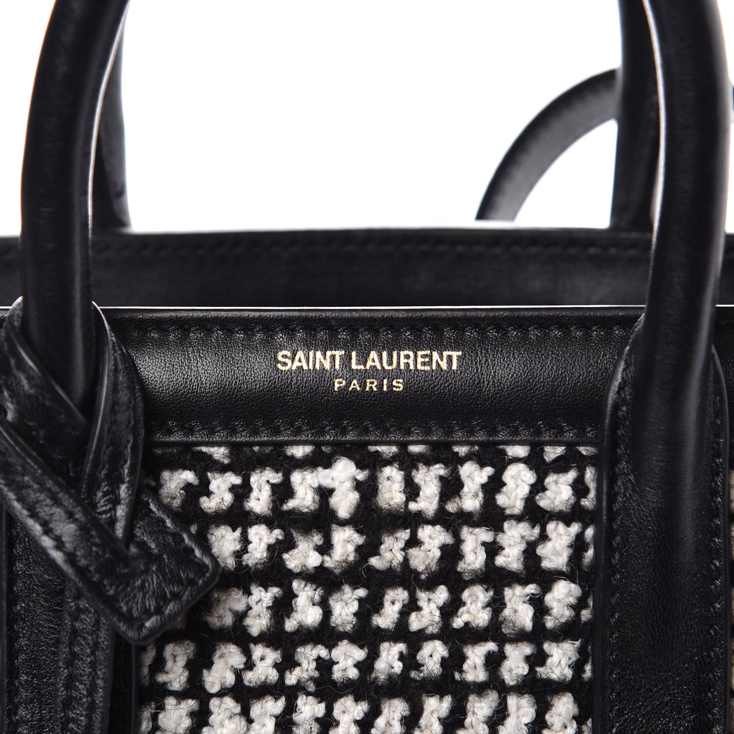Tweed Houndstooth Nano Sac De Jour Black