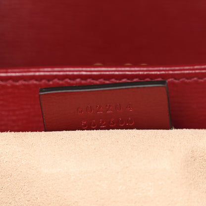 Gucci GG Supreme Monogram Azalea Calfskin Horsebit 1955 Shoulder Bag Beige Ebony New Cherry Red 7 of 10