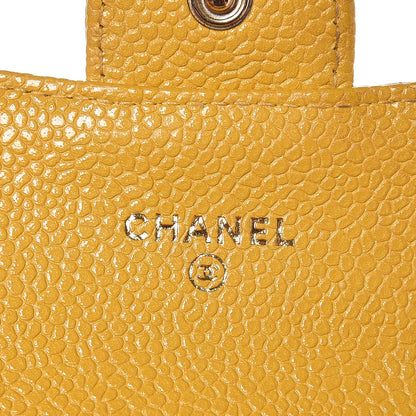 Chanel Caviar Quilted Flap Card Holder Yellow 6 of 16