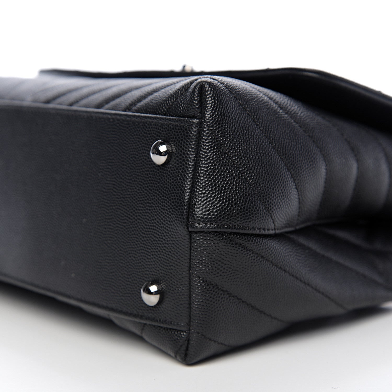 Chanel Caviar Chevron Quilted Small Coco Handle Flap Black 9 of 10