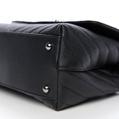 Chanel Caviar Chevron Quilted Small Coco Handle Flap Black 9 of 10