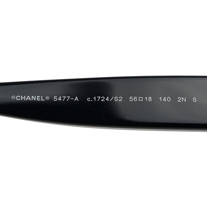 Chanel Acetate Enamel Heart Butterfly Sunglasses 5477-A Black 5 of 7