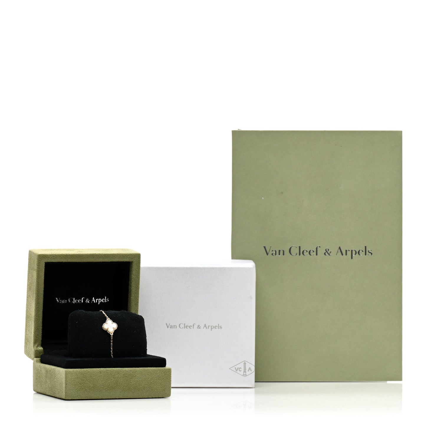 VAN CLEEF & ARPELS 18K Yellow Gold Mother of Pearl Sweet Alhambra Bracelet