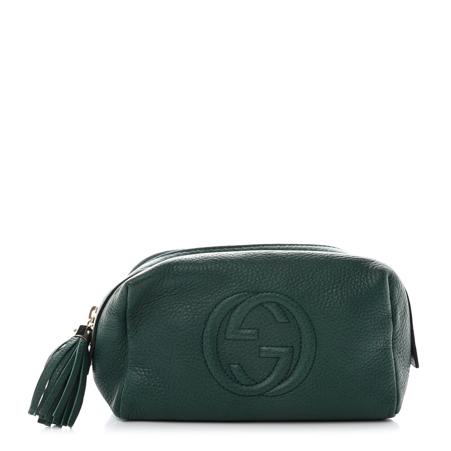 Pebbled Calfskin Medium Soho Cosmetic Case Emerald Green