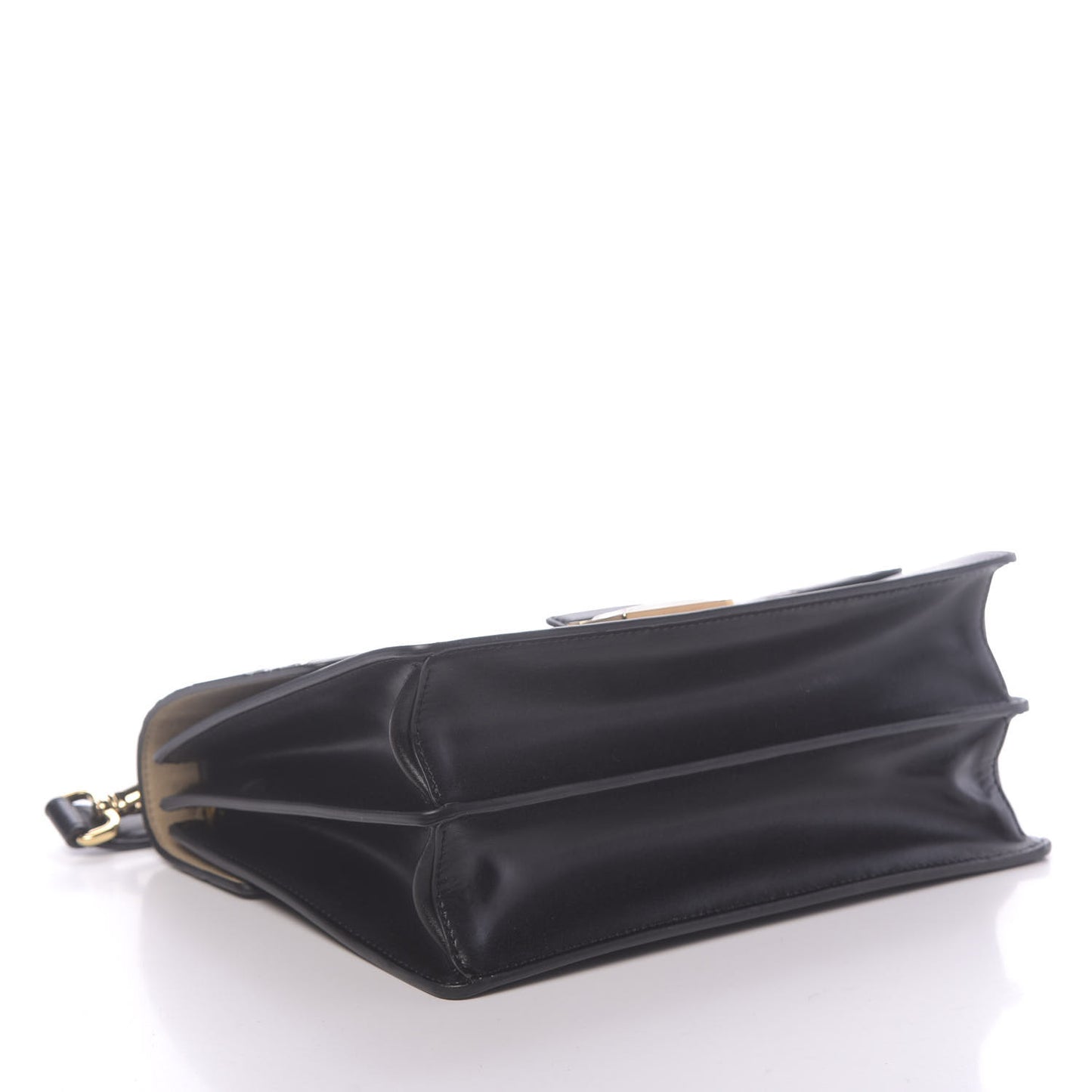 Vitello Liberty Bi-Color FF 1974 Embossed Kan U Shoulder Bag Black Maya