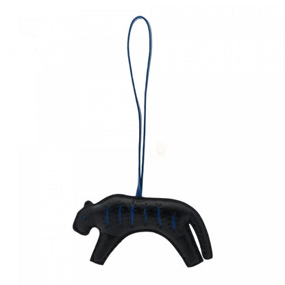 Hermes Milo Lambskin Rooroo Bag Charm Black Bleu de Malte 1 of 4