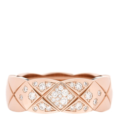 Chanel 18K Beige Gold Diamond Small Coco Crush Ring 52 6 1 of 5