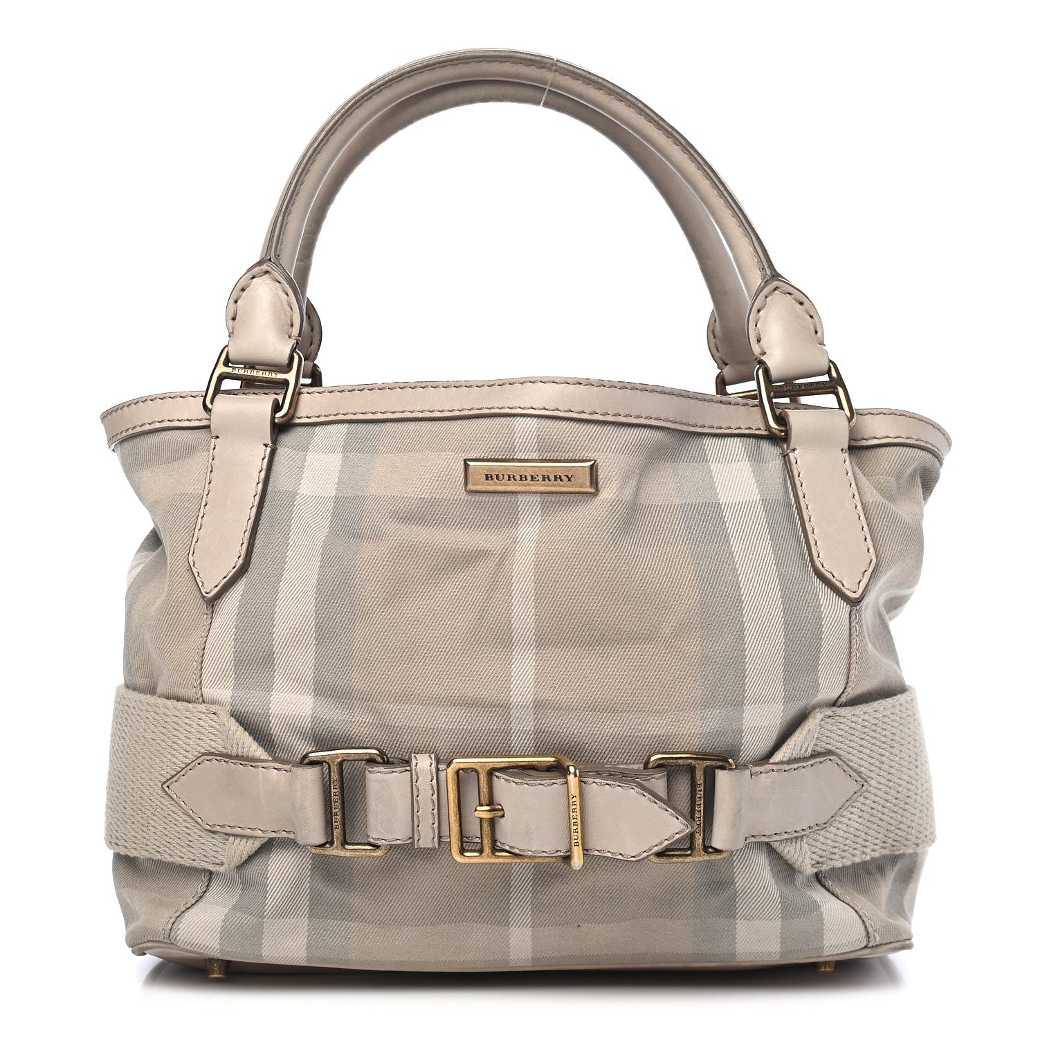Burberry Canvas House Check Small Parsons Hobo Light Beige 1 of 8
