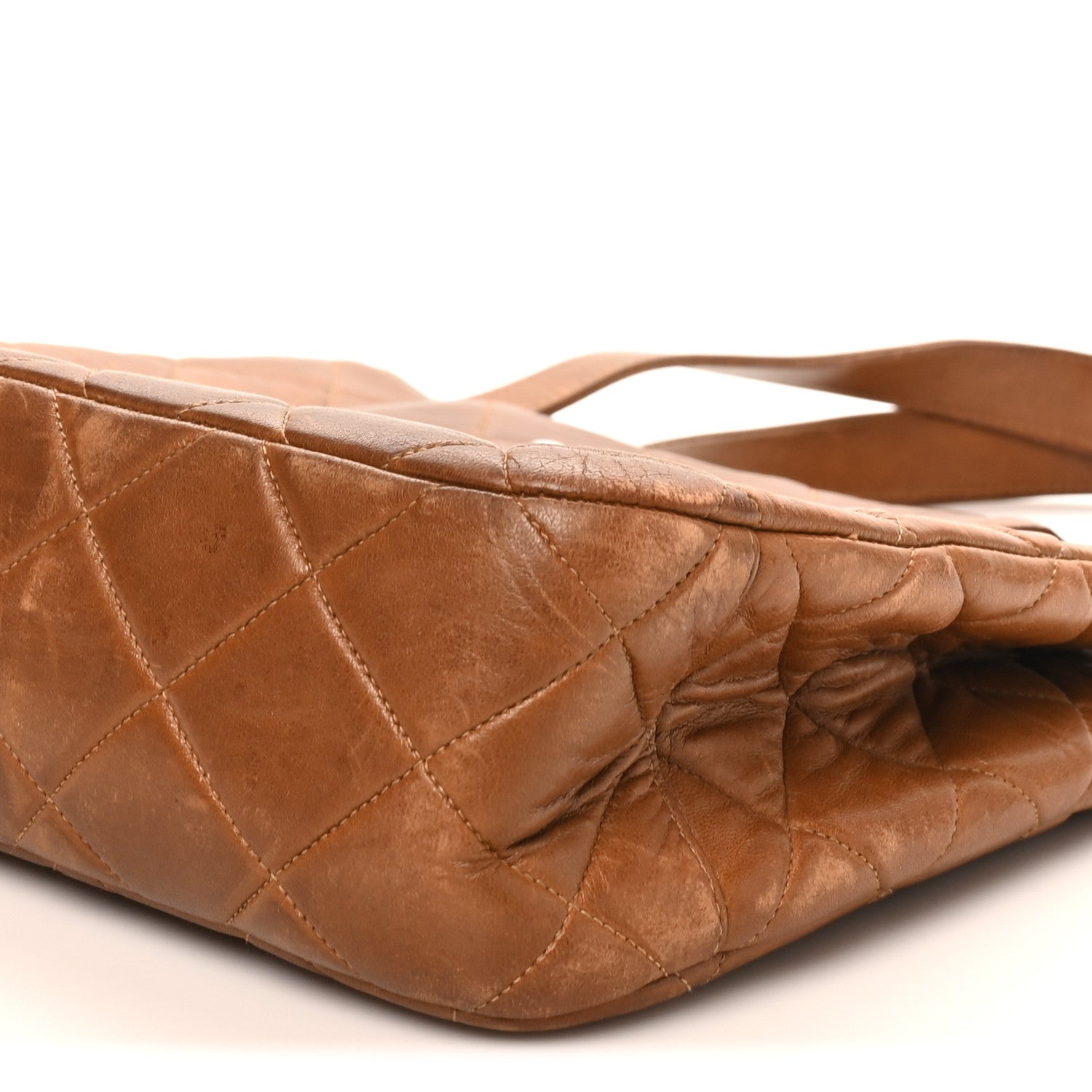 Chanel Lambskin Quilted Shoulder Bag Brown 10 of 10