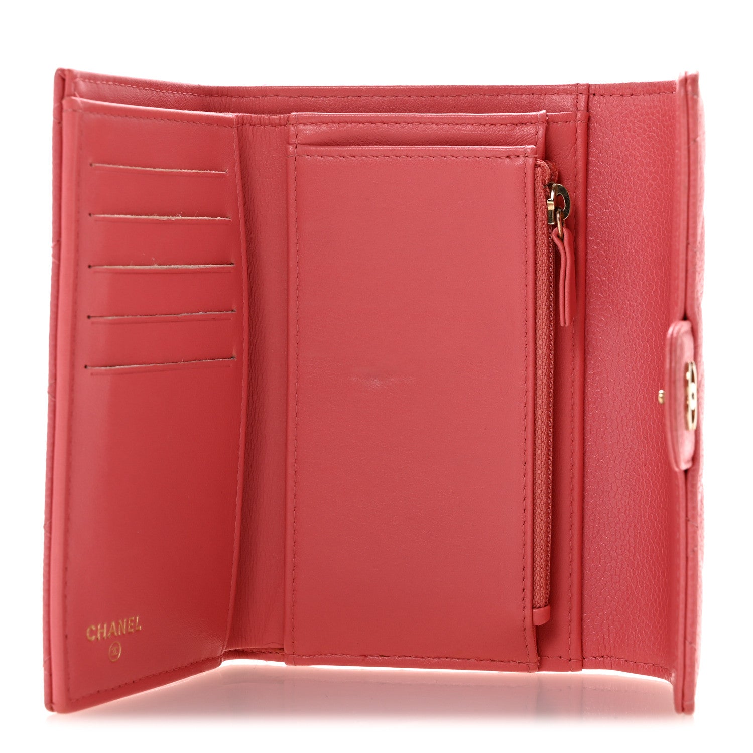 Chanel Metallic Caviar Quilted Medium Flap Wallet Pink 5 of 12