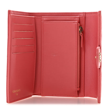 Chanel Metallic Caviar Quilted Medium Flap Wallet Pink 5 of 12