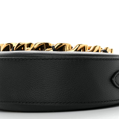 Versace Calfskin Mini La Medusa Chain Round Crossbody Bag Black 9 of 12