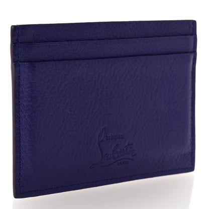 Christian Louboutin Calfskin Paris Spikes Kios Card Holder Purple 3 of 10