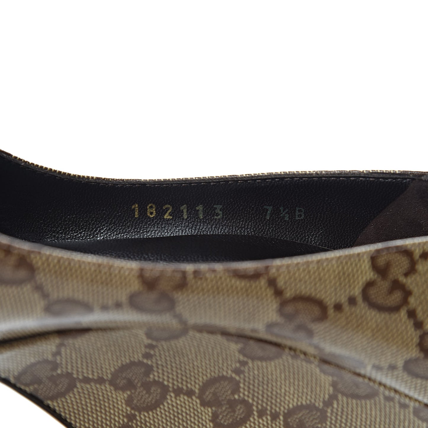 Crystal Monogram Wedges Pumps 7.5 Beige Ebony