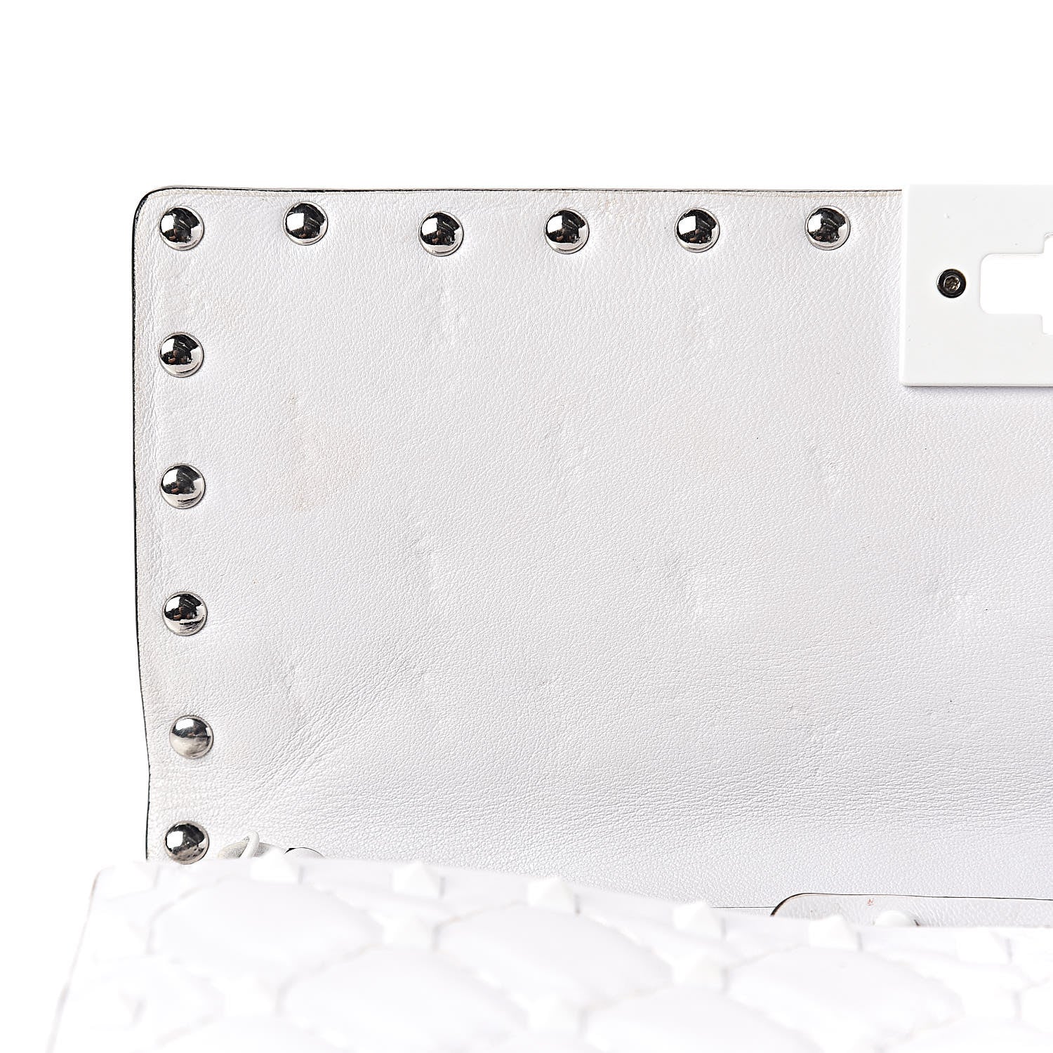 Valentino Garavani Lambskin Free Rockstud Spike Wallet on Chain Optic White 11 of 17