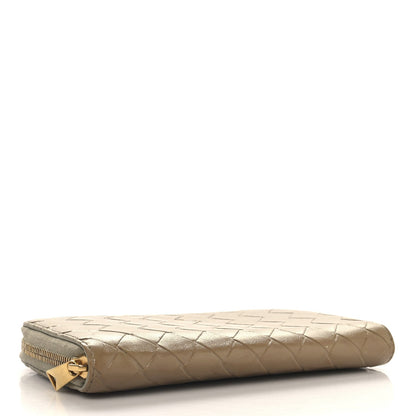 Bottega Veneta Nappa Intrecciato Zip Around Wallet Taupe 4 of 8